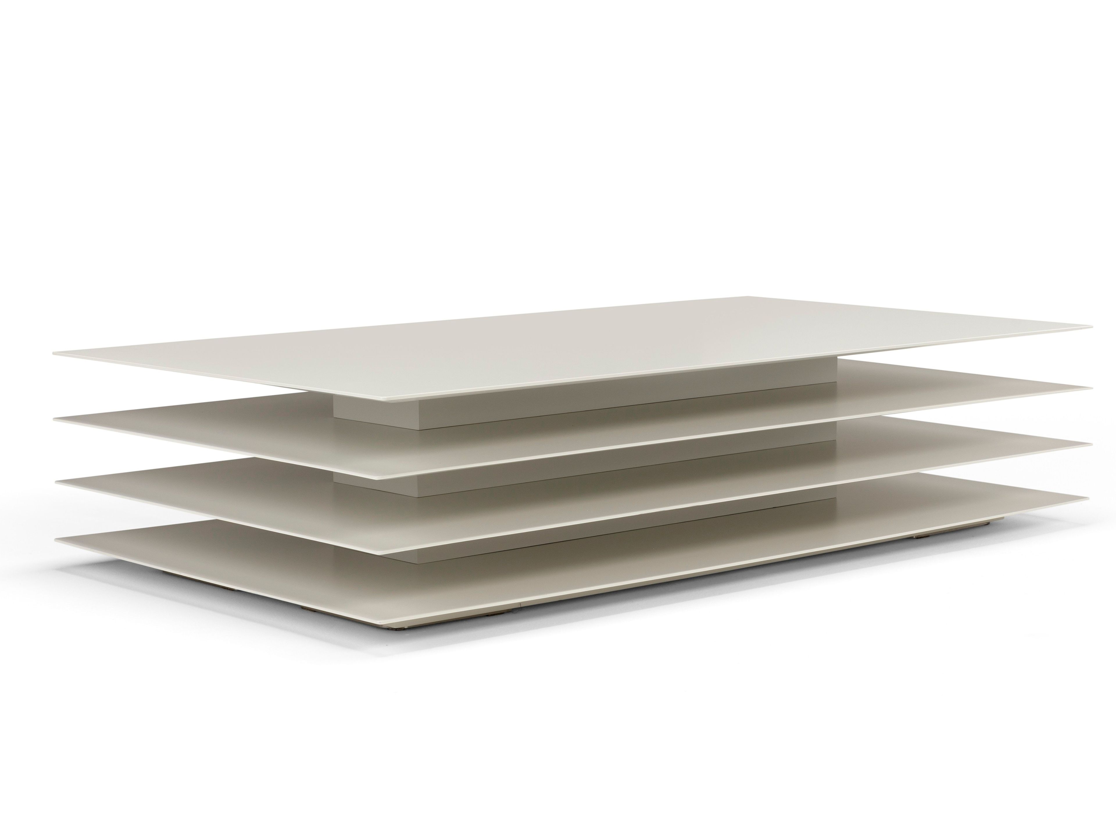 Прямоугольный лакированный журнальный столик из массива дерева и МДФ Amura Millefoili ARCH-00085989