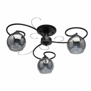 Люстра черная потолочная 3 лампы De Markt City "Грация" 677013403 DE MARKT ГРАЦИЯ 00-3833599 Хром;черный