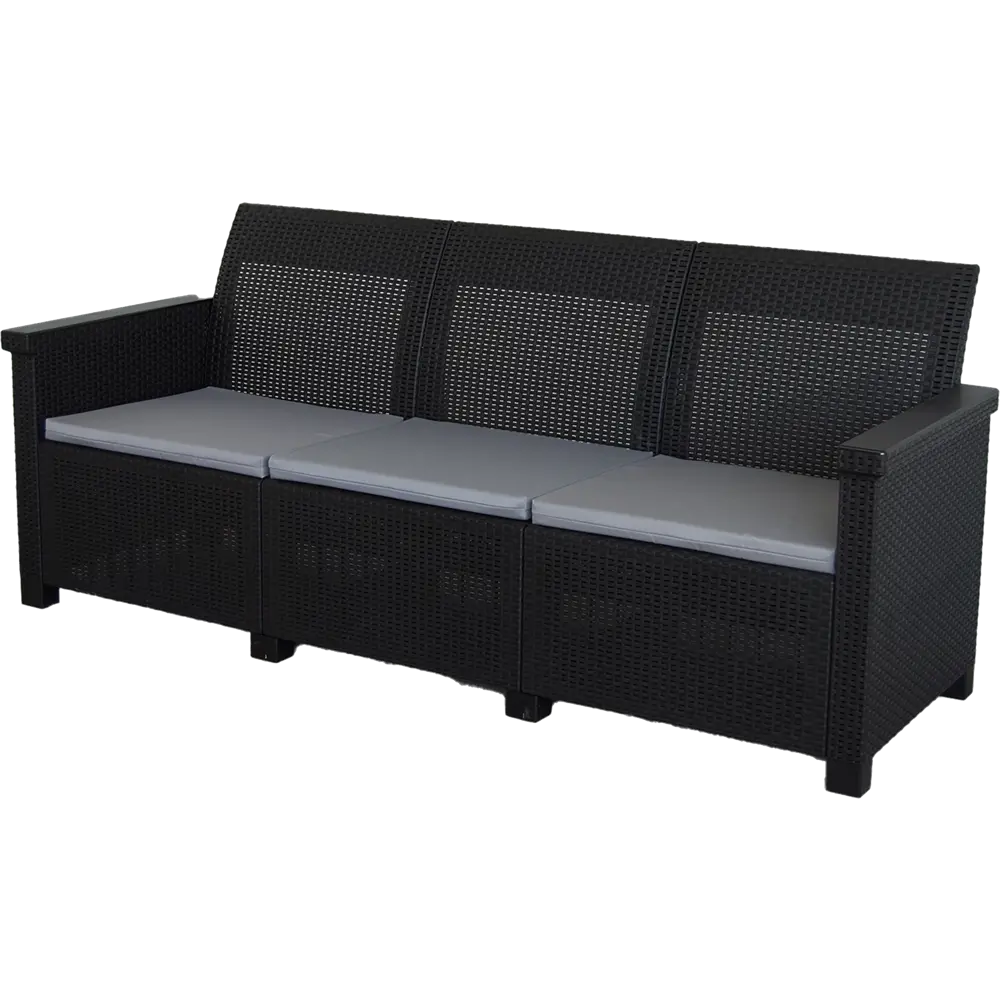 Диван садовый Basegi 69.5x189.5x79 см полипропилен темно-серый Santreyd STLM-2001555 - Вид №1