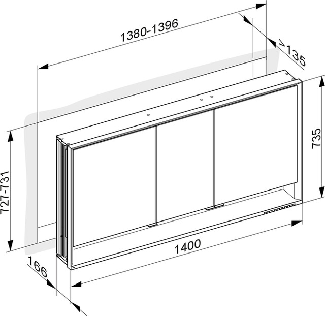 14316171304 Зеркальный шкаф KEUCO Royal Lumos - Вид №3