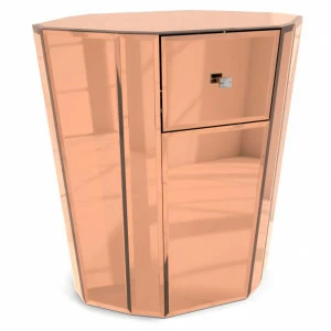 Тумбочка прикроватная зеркальная розовая "Мистик" GRAUM  304069 Зеркальный;розовый