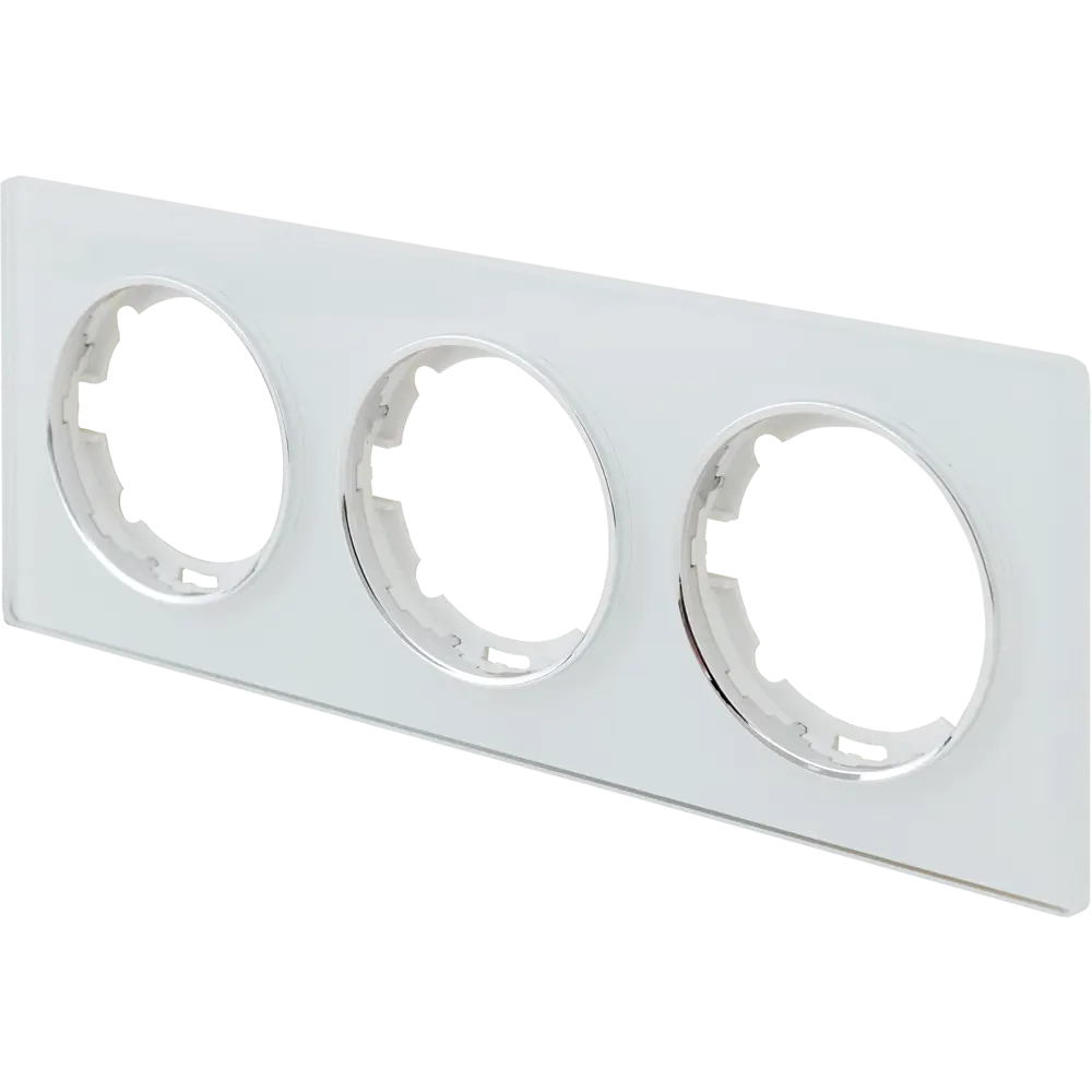 ONEKEYELECTRO Стеклянная рамка тройная белая для розеток и выключателей 82838523 Florence STLM-0036854 - Вид №2