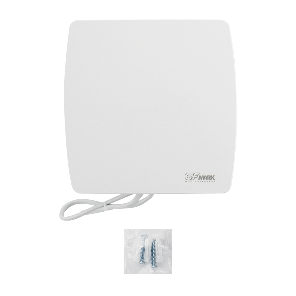 GFmark - Вытяжной вентилятор белый, ЗАКРЫТЫЙ, пластик АБС, d = 100 мм, с обратным клапаном и москитной сеткой, код: 5004  - Вид №4