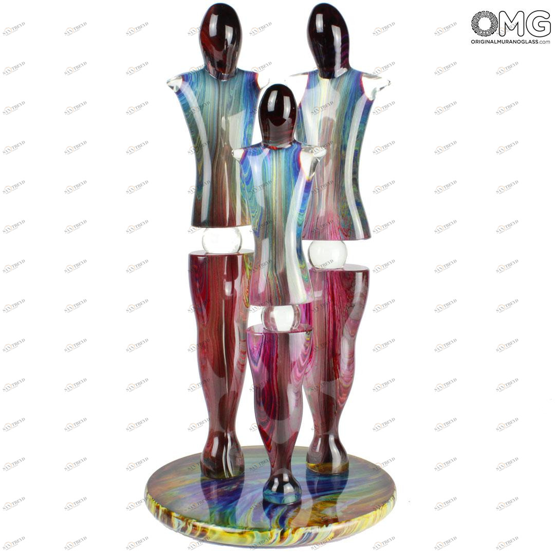 239 ORIGINALMURANOGLASS Скульптура Семья - халцедон - автор Andrea Tagliapietra - муранское стекло OMG 26 см 