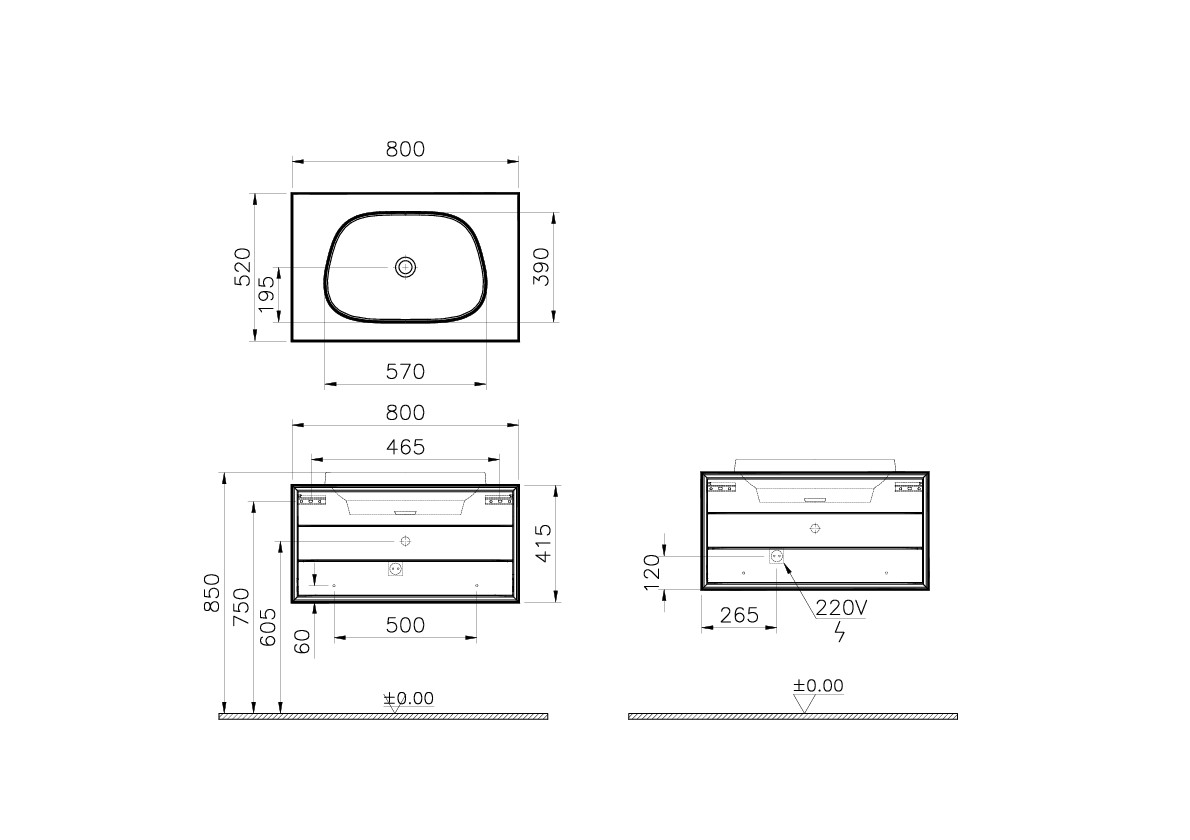 61456 Раковина Vitraglobal Frame - Вид №1