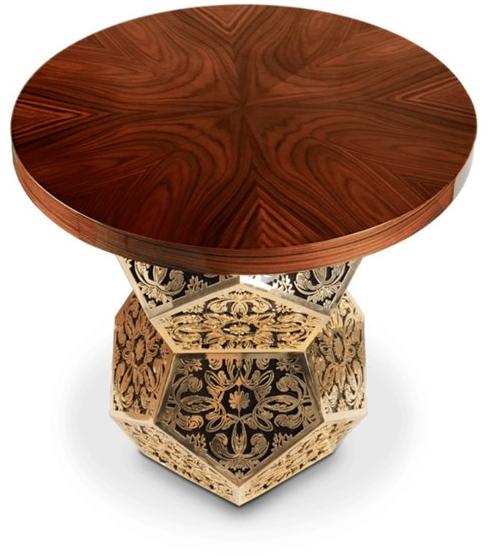 Malabar Круглый журнальный столик из фанерованной древесины sun-id-1405924 - Вид №1