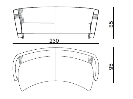 Кожаный изогнутый диван Bizzotto Italia Atmosphera ARCH-00048352 - Вид №3