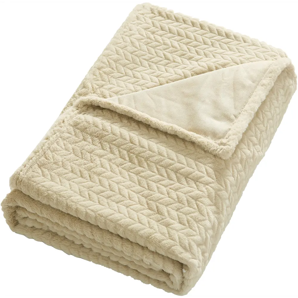 СТОЛИЦА ТЕКСТИЛЯ Плед Snake из велсофта слоновая кость 180x200 см 88035599 STLM-0800114