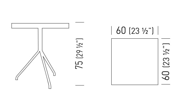 Квадратный стол с металлическим откидным верхом GABER LOL PLUS SQUARE ARCH-00114239 - Вид №3