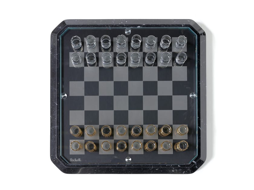 Шахматная доска из черного мрамора Marquina и закаленного стекла Teckell STRATEGO ARCH-00031393