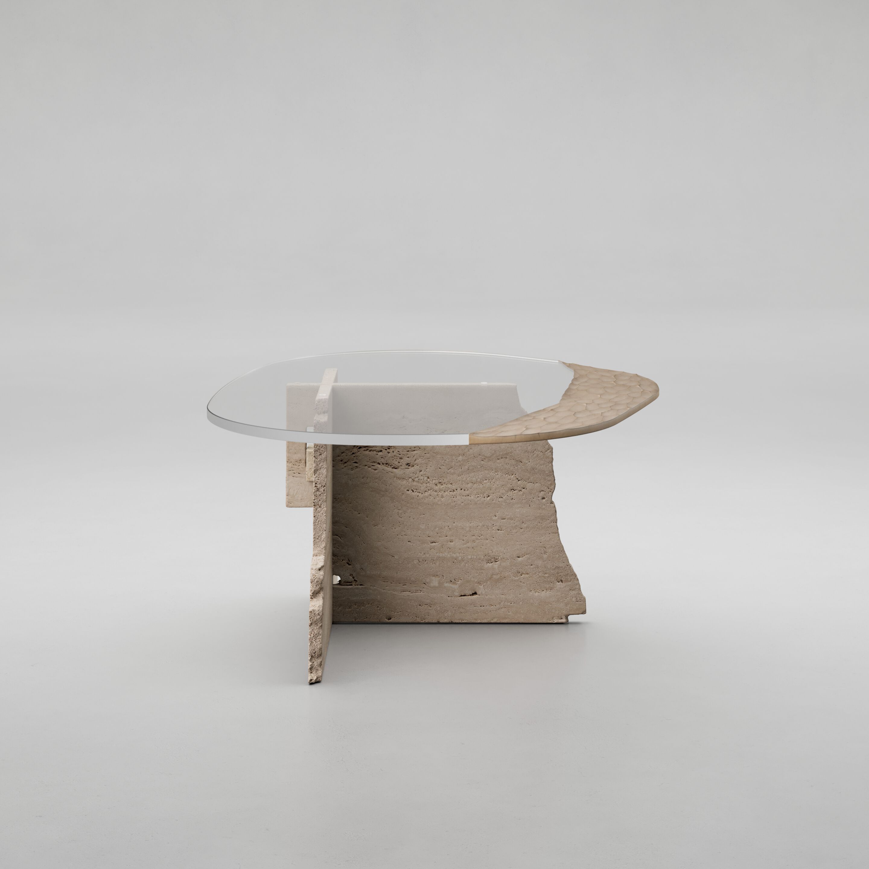 Журнальный столик из травертина и стекла ARTE VENEZIANA пещера ARCH-00028511 - Вид №2