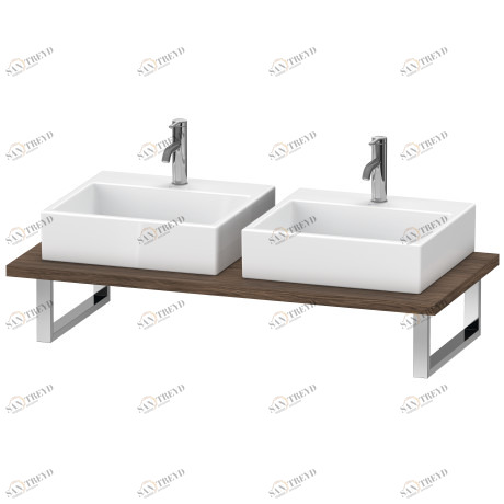 LC105C02121 Консоль для накладной и встраиваемой сверху раковины компакт, Толщина консоли 30 мм L-Cube #LC105C 480 мм Орех темный декор Duravit