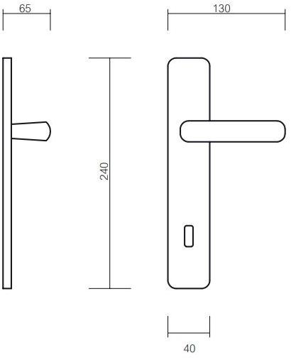 Pasini Ручка из латуни на пластине с накладкой  1050  - Вид №2