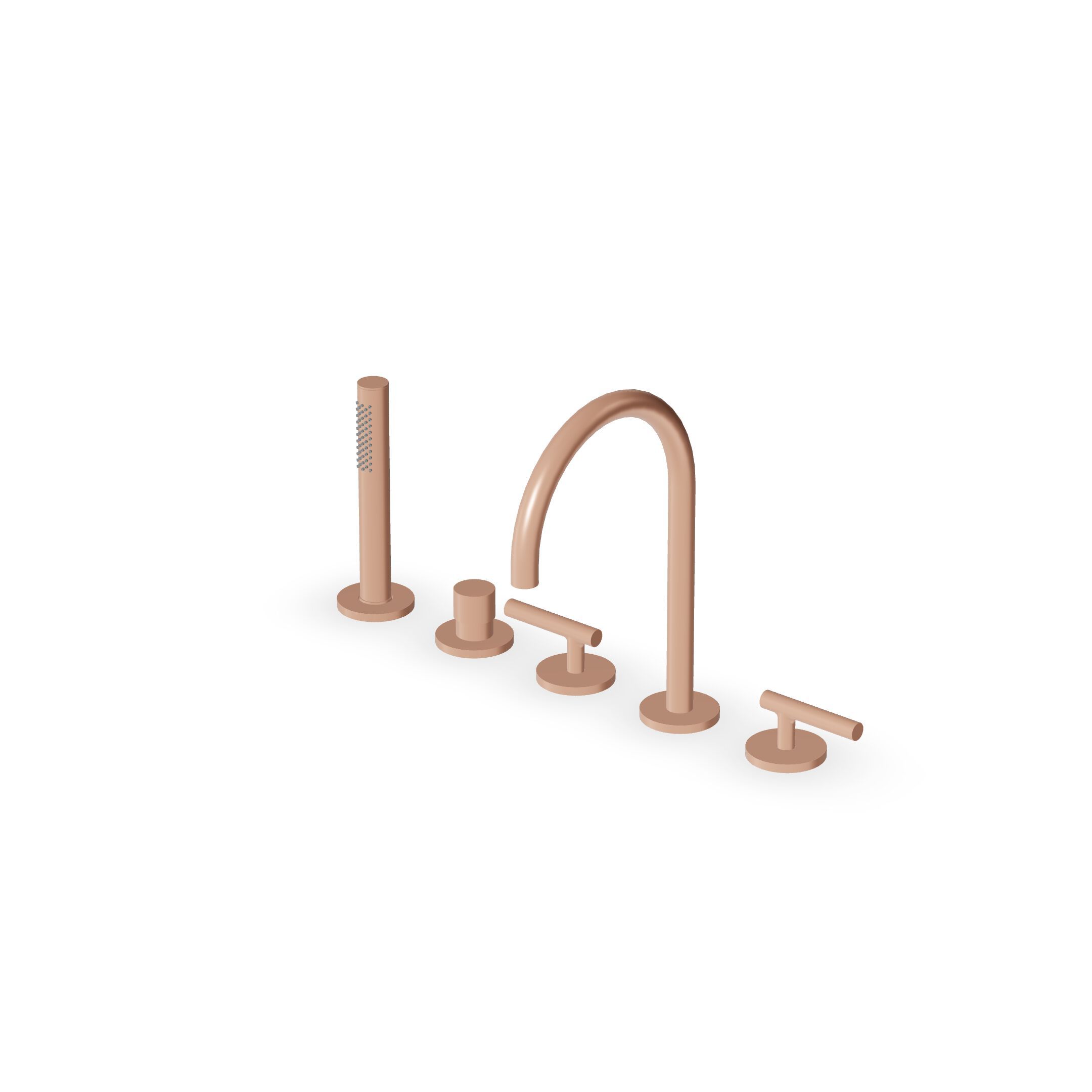 Смеситель для ванны с 5 отверстиями и ручным душем Zucchetti Pan S ARCH-00096596 - Вид №4