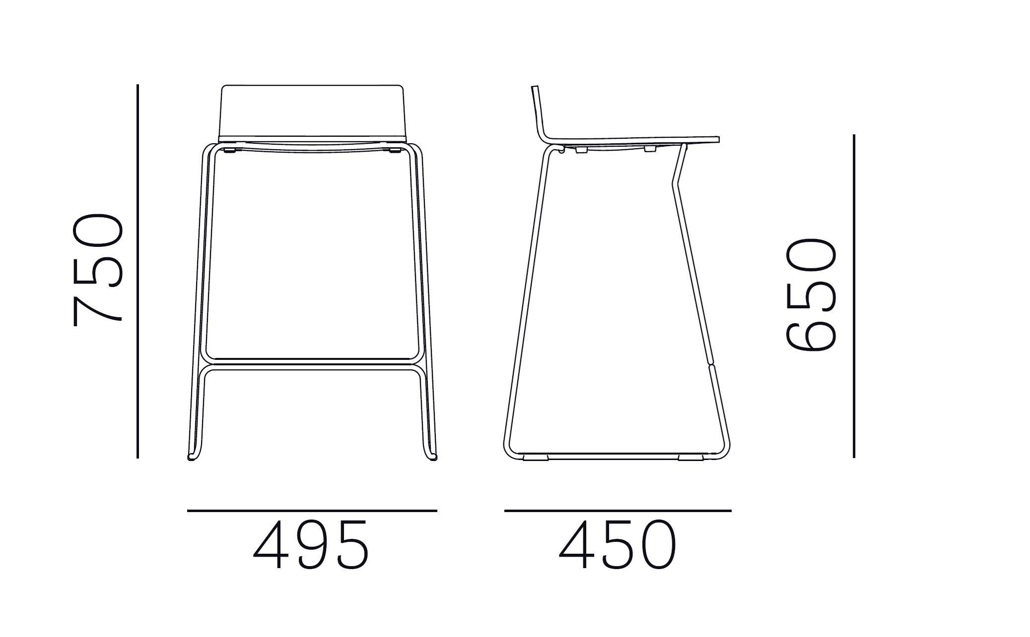 Табурет из ясеня Pedrali Osaka Metal ARCH-00083871 - Вид №2