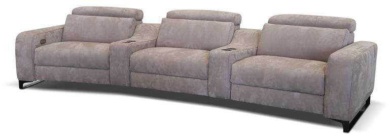 Rossini Sofas 3-местный изогнутый кожаный диван с регулируемой спинкой sun-id-1402386 - Вид №2
