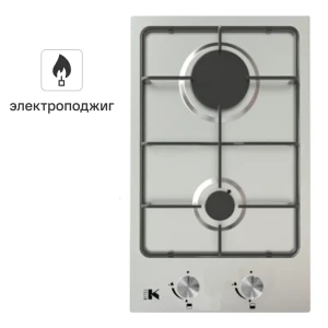 Газовая варочная панель Kitll KGS 3001 INOX 30 см 2 конфорки цвет нержавеющая сталь