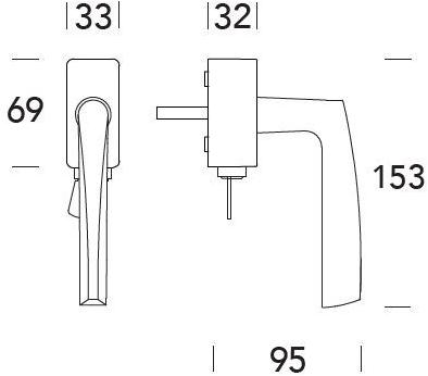 Reguitti Оконная ручка ДК из замака с замком Golf Aj15dkc7158 - Вид №1