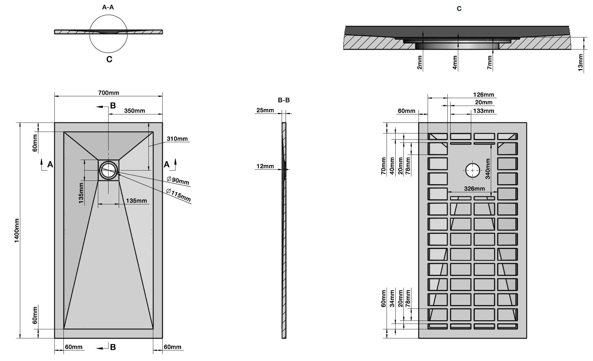 Прямоугольный поддон для душа Mineralmarmo® GSG Ceramic Design ROCK ARCH-00016690 - Вид №6