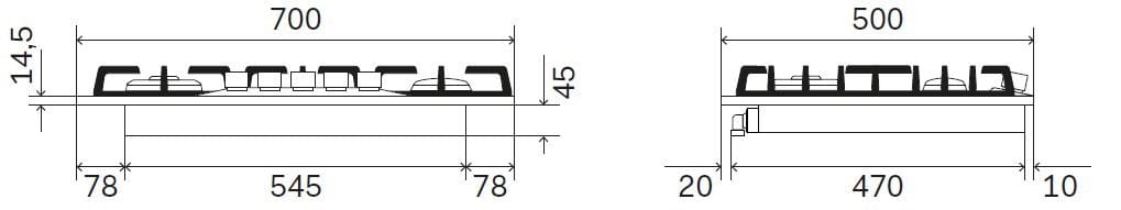 Встраиваемая газовая плита из нержавеющей стали Ilve Nostalgie ARCH-00128022 - Вид №4