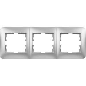 Рамка для розеток и выключателей Lezard Karina Life 3 поста горизонтальная цвет матовый серый