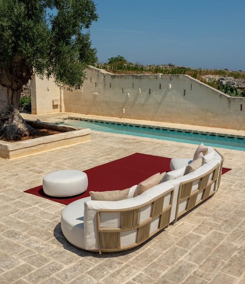 Talenti Круглый садовый пуф из ткани Scacco Scapuft - Вид №4