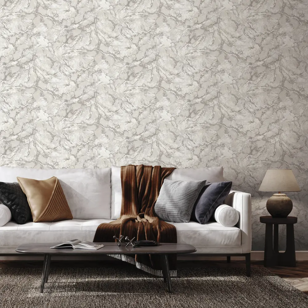 Обои флизелиновые Erismann Mramor темно-бежевые с рельефной фактурой 89413688 STLM-1572326 - Вид №4