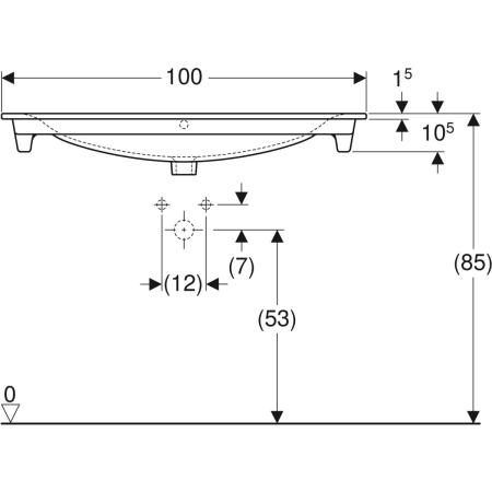 122255000 Встраиваемая раковина Geberit Renova Plan Geberit  - Вид №18
