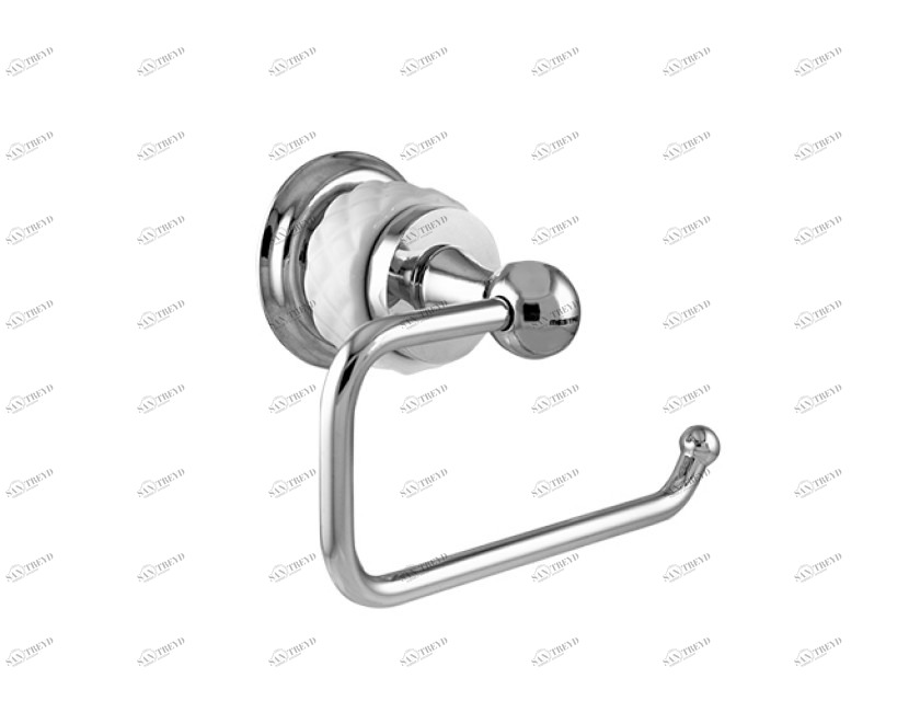 065577.000.72 Держатель для туалетной бумаги из белого фарфора Окисленная медь Mestre 