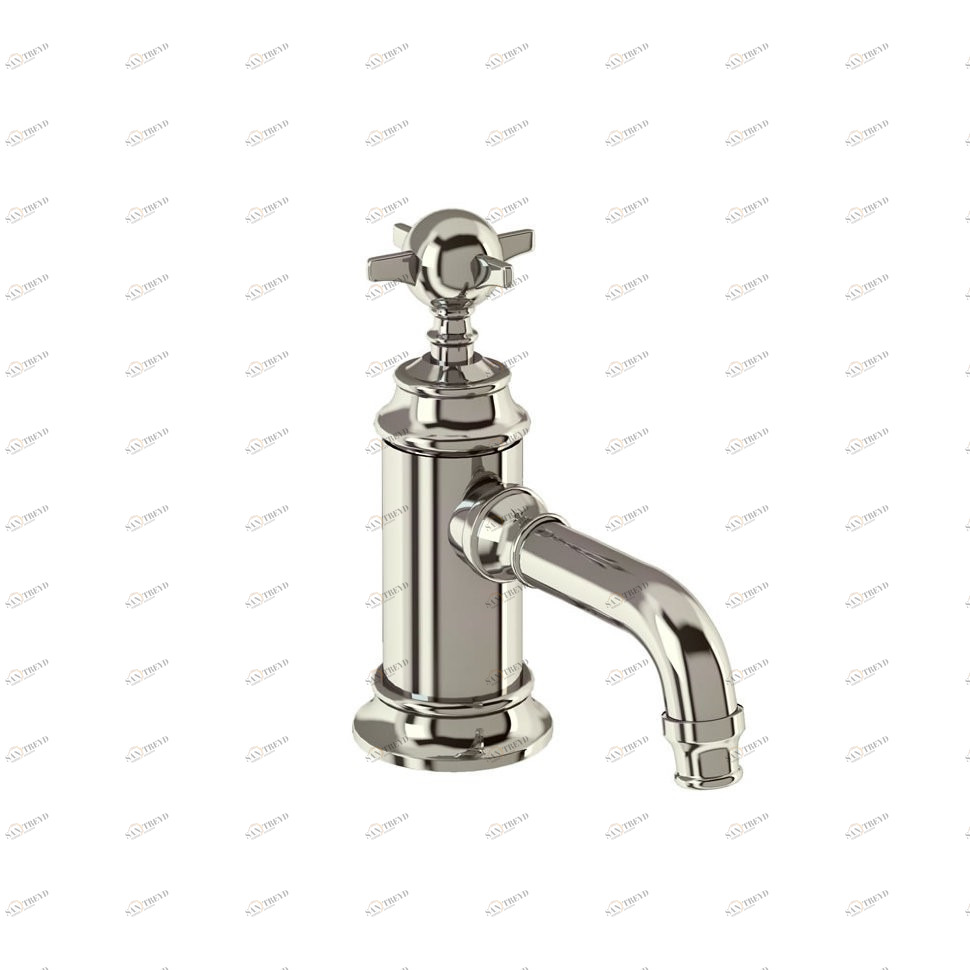 Смеситель однорычажный для раковины, 1 отв, ручка - крестик, никель [ARC12] Arcade Burlington ARC12