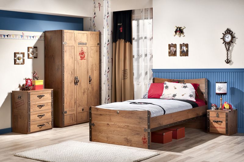 Кровать деревянная односпальная 100х200 см Pirate CILEK PIRATE 00-3832300 Коричневый Santreyd  - Вид №1