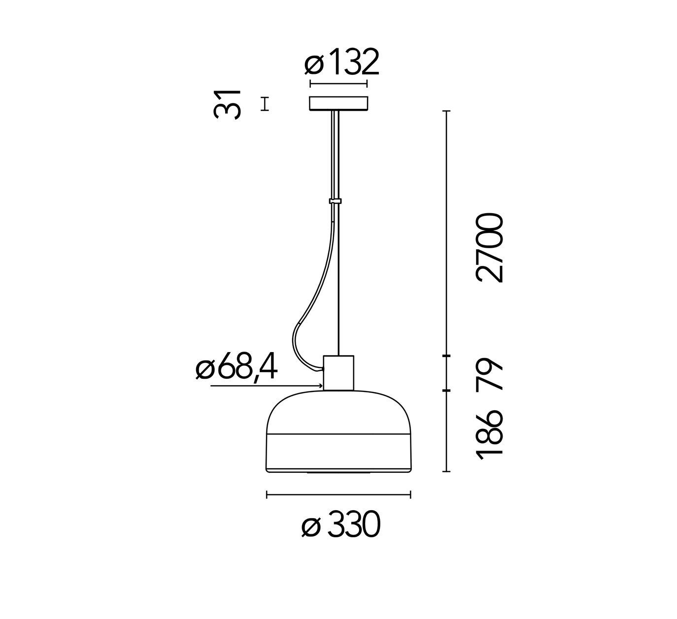Опаловое стекло с регулируемой яркостью подвесной светильник Flos Bellhop ARCH-00081146 - Вид №3
