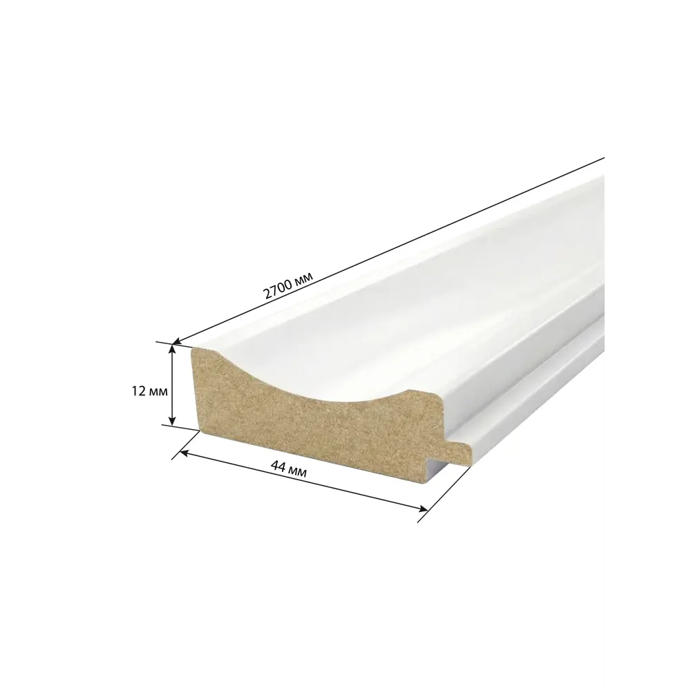 Профиль старт/финиш Волна МДФ белый 12x44x2700 мм Santreyd STLM-2130223