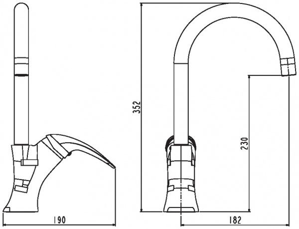 Смеситель для кухни Esko Tokyo с R-изливом TK 519 Tokyo TK 519 sun-id-671614 - Вид №1