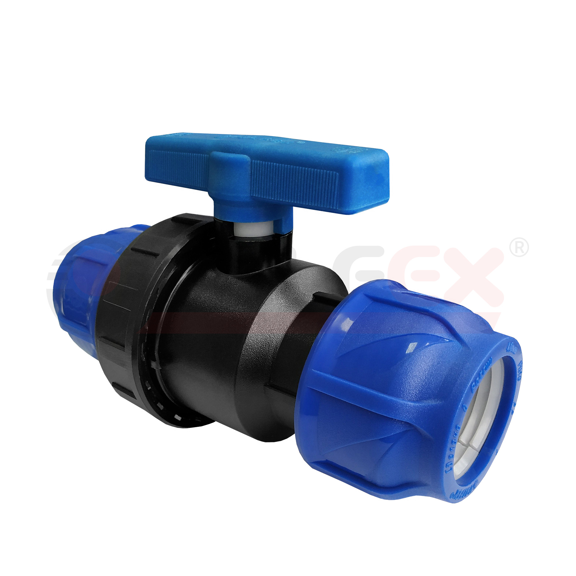 121001232525 Valfex Кран шаровой компрессионный цанга-цанга, разборный 