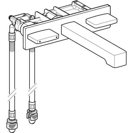 116.461.21.1 Смеситель для раковины Geberit ONE прямоугольного исполнения, настенный монтаж, смеситель двухручковый, для монтажного элемента Geberit ONE Geberit  - Вид №1