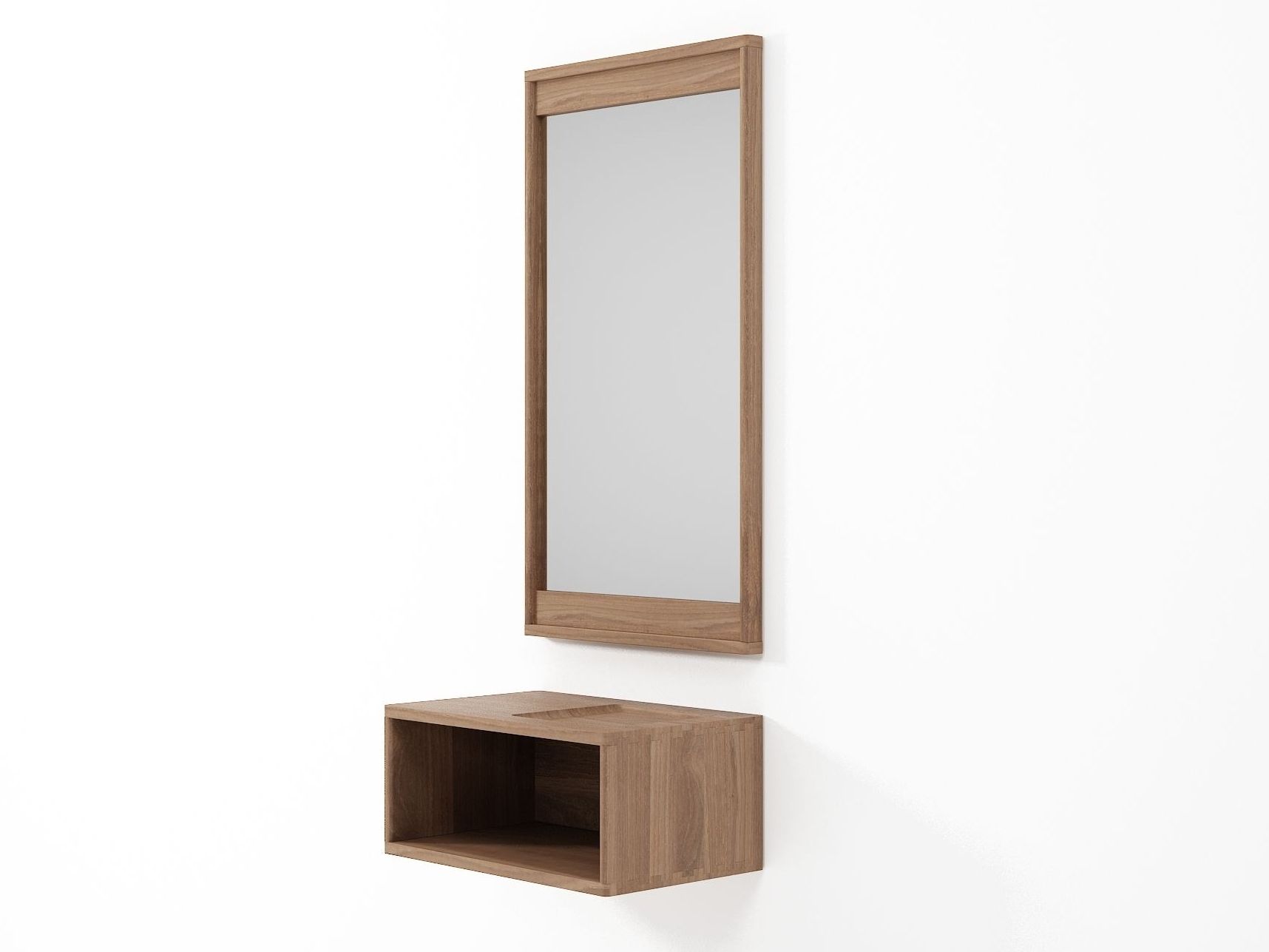 Прямоугольное деревянное настенное зеркало KARPENTER около17 ARCH-00042873 - Вид №14