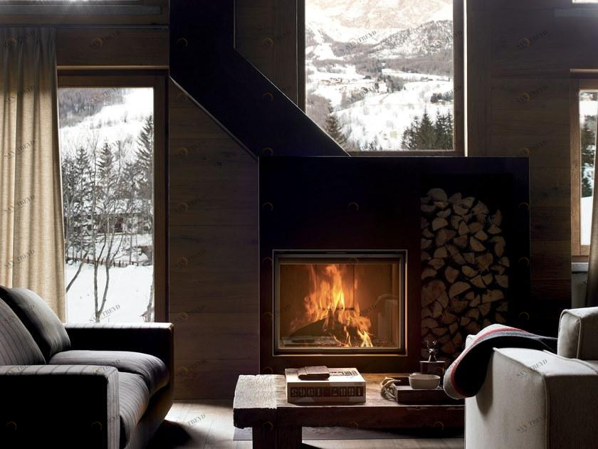 MCZ Встроенный камин на дровах с панорамным остеклением Wood sun-id-1380619