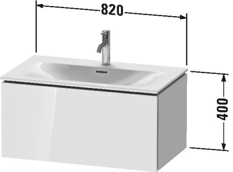 LC613700707 L-Cube Тумбочка подвесная Бетонно-серый матовый декор Duravit - Вид №1