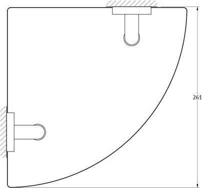 AVA 056 Полка угловая 4-х ярусная 26 cm ELLUX Avantgarde - Вид №1