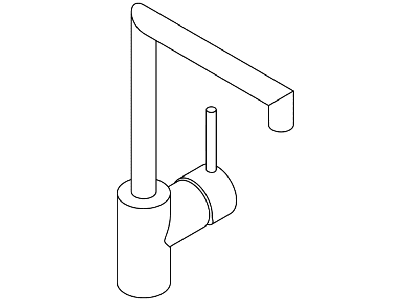 AQ1.12M10540 Однорычажный смеситель для раковины HEWI System-Armaturen  - Вид №9