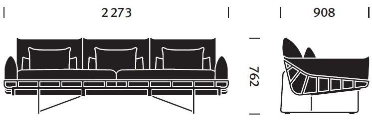 Herman Miller 3-х местный тканевый диван Wireframe sun-id-1365734 - Вид №3