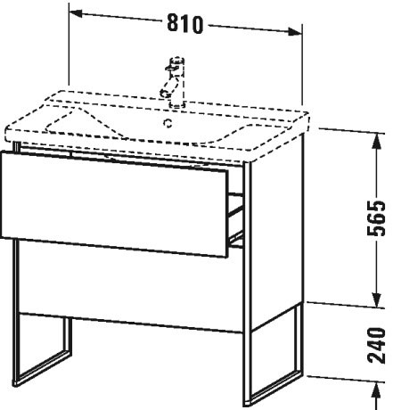 XS446109191 XSquare Тумбочка напольная Серо-коричневый декор Duravit - Вид №1