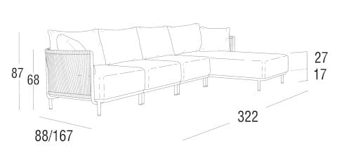 Плетеный диван-шезлонг с полиэфирной веревкой Roberti Queen ARCH-00127122 - Вид №6