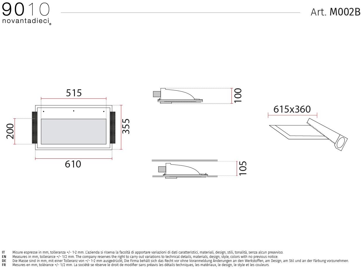9010 novantadieci Встраиваемый настенный светильник cristaly® led  M002b  - Вид №2