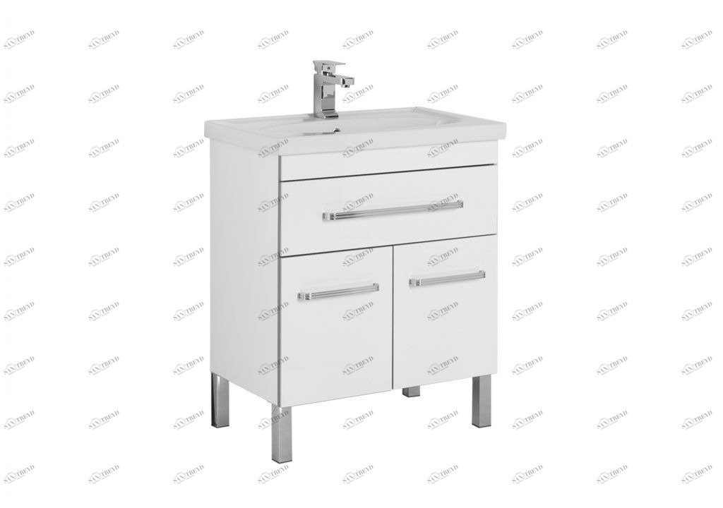 Тумба с раковиной Aquanet Сиена 70 белый (напольный 1 ящик 2 дверцы) 0018922300185343