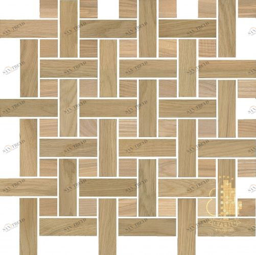 Мозаика и 3D панели из дерева Tarsi Плетёнка 2d511 Дуб Селект (Гладкая) 351х351 мм 1401100030