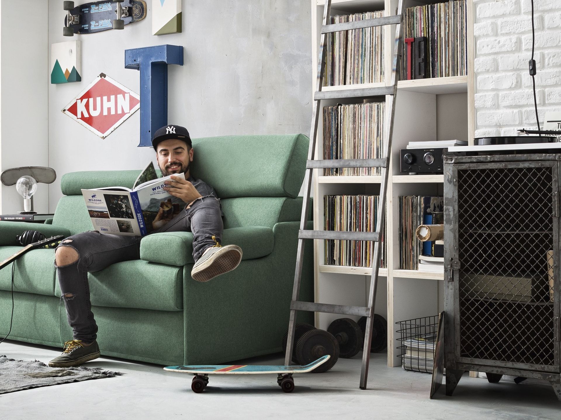 Двуспальный диван-кровать из ткани Felis Day &amp ARCH-00087857 - Вид №1