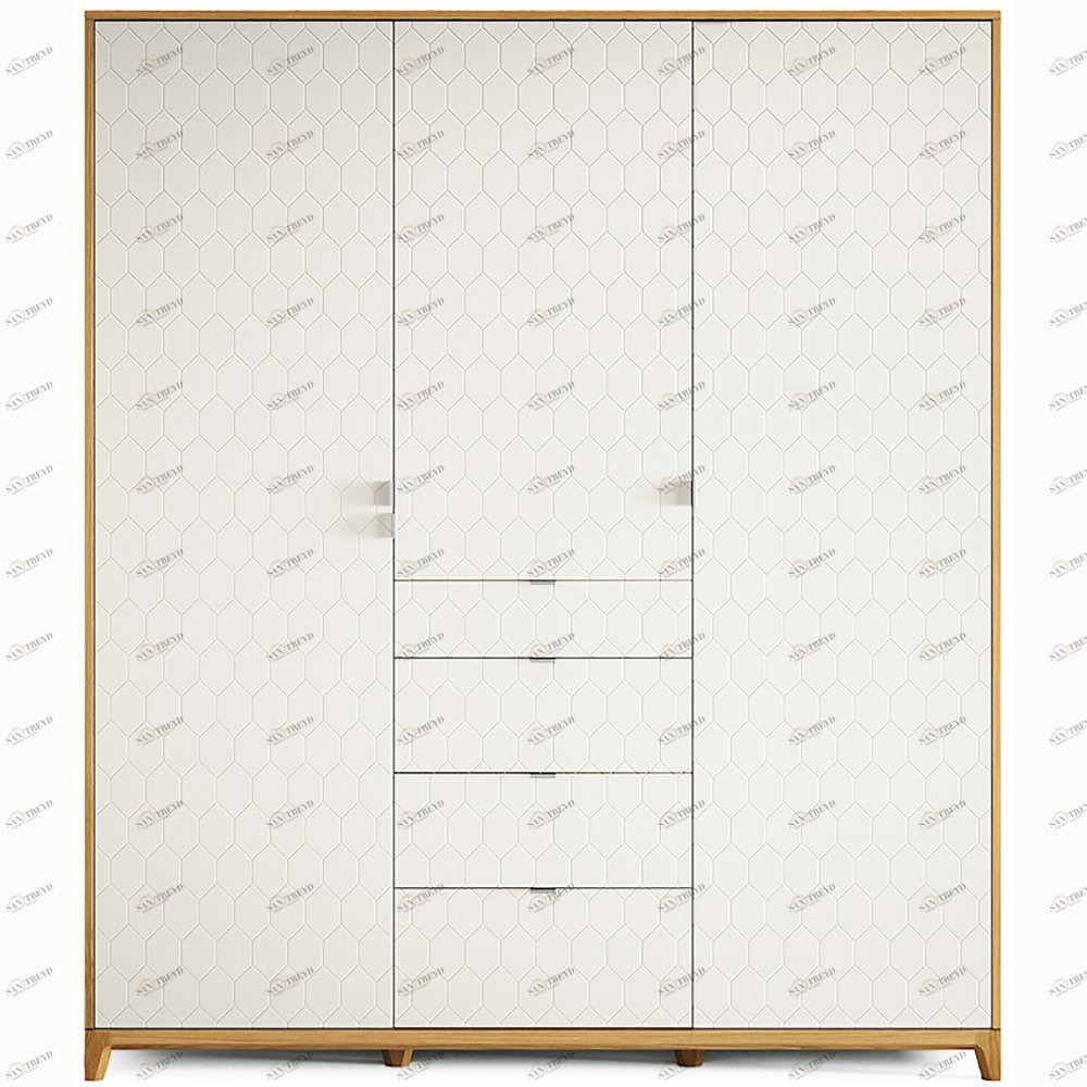 Шкаф трехстворчатый с ящиками молочный Case №2 THE IDEA  210394 Бежевый;белый 