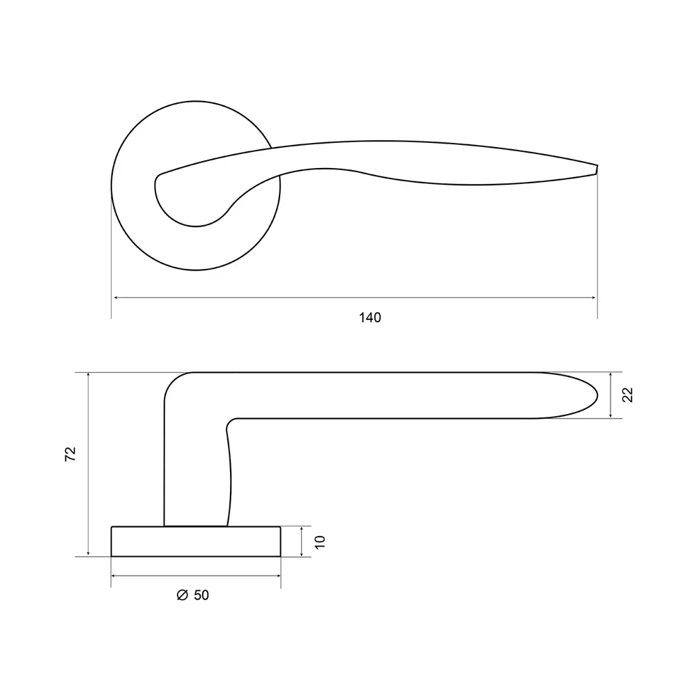 Дверные ручки Фабрика замков Potaissa без запирания цвет графит STLM-2015291 - Вид №3